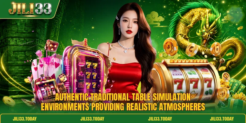 Authentic traditional table simulation environments providing realistic atmospheres