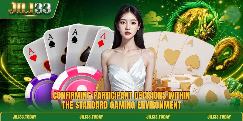 Confirming participant decisions within the standard gaming environment Confirming participant decisions within the standard gaming environment