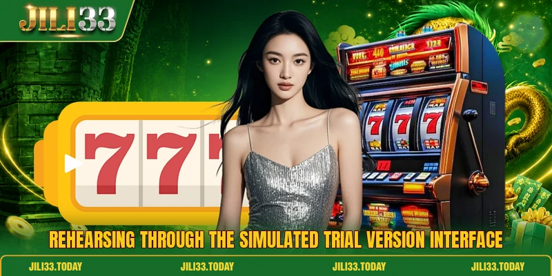 Rehearsing through the simulated trial version interface