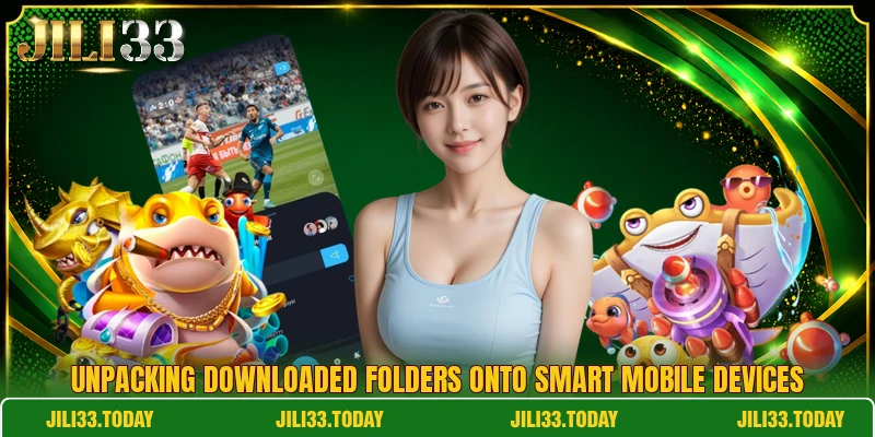 Unpacking downloaded folders onto smart mobile devices